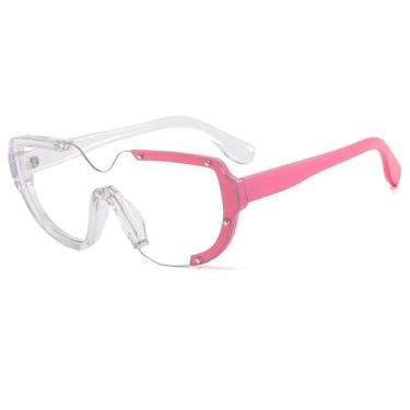Imagem de Óculos de Sol UV400 - Lentes Monobloco Sem Aro Bicolor para Homens e Mulheres, Ideais para Esportes, Corrida, Ciclismo e Atividades ao Ar Livre, 08