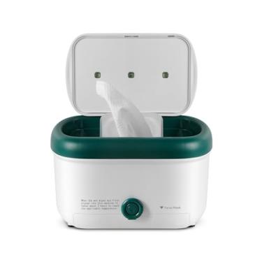 Imagem de Aquecedor de lenços umedecidos com desinfetante UV, grande capacidade e aquecimento confortável | Desligamento automático, luz noturna | mata germes, mantém os lenços quentes e úmidos com segurança