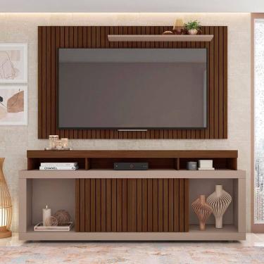 Imagem de Painel Tv 60 Pol 180cm E Bancada Com Rodízio Sala Navel C01 - D`rossi Havana-fendi