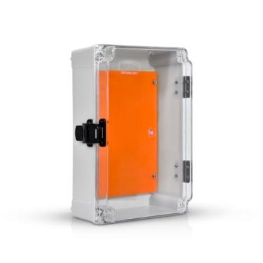 Imagem de Caixa Painel Elétrico Quadro Comando Plastico 28X18X9Cm Cinza Tampa Transparente IP65