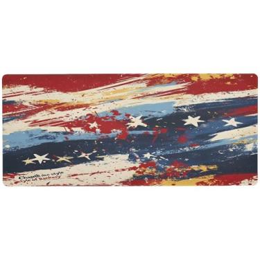 Imagem de SEHANY Tapete de mouse grande bandeira americana 80 x 30 cm antiderrapante para jogos com base de borracha de 3 mm de espessura, protetor de mesa para laptop, mesa para jogadores, desktop, escritório