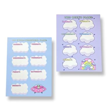 Imagem de Alien UFO Stationery Weekly Planner Bloco de notas destacável. Conjunto de 2 blocos de notas de planejamento semanal.