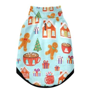 Imagem de SEHANY Casaco de Natal de gengibre para cães pequenos, superquente à prova de vento, jaqueta de inverno macia e aconchegante para animais de estimação para clima frio na neve com coleira para animais