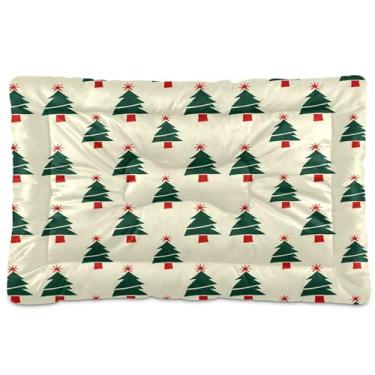Imagem de SEHANY Cama de árvore de Natal em aquarela para cães e gatos com fundo antiderrapante, caixa de canil, colchão macio para animais de estimação, lavável para cães pequenos, médios e grandes, gatos, 61