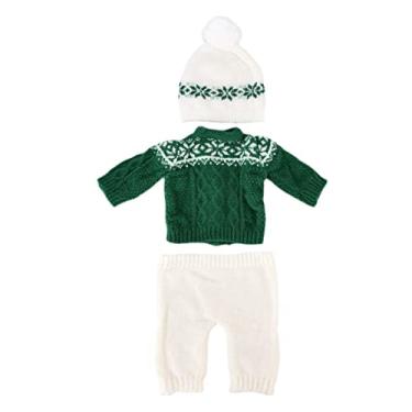 Imagem de CUOFYUNL Fantasia para recém-nascidos com tema de Natal, roupas para bebês, adereços fotográficos, chapéu mohair, top e shorts (Verde)