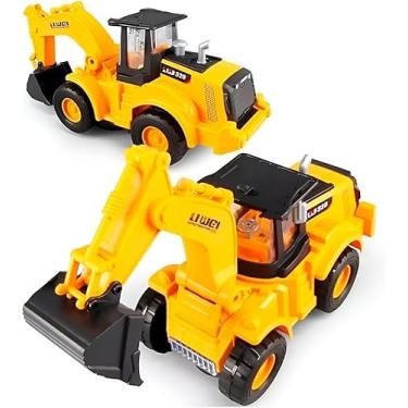Imagem de Escavadeira Trator de Brinquedo com Luzes – Brinquedo Educativo Infantil | Coordenação Motora, Criatividade e Diversão