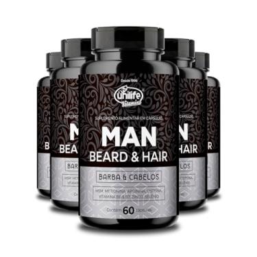 Imagem de Kit 5 Man Beard & Hair Unilife 60 Cápsulas 600mg