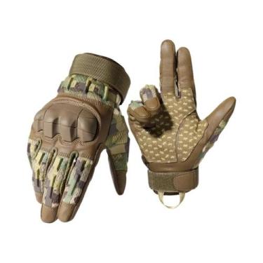 Imagem de Luvas Táticas De Dedo Inteiro Com Tela Sensível Ao Toque Em Couro PU P