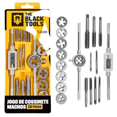 Imagem de Jogo de Tarrachas e Cossinetes The Black Tools – Kits 20, 32 e 40 Peças M3 a M12 para Roscas Internas e Externas com Estojo (TJC20)