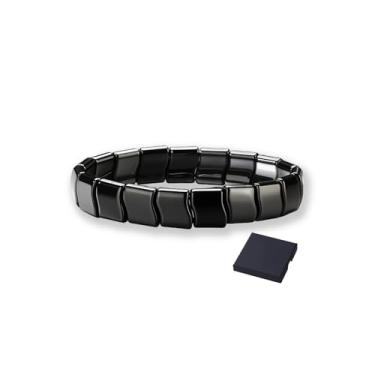 Imagem de Pulseira de hematita masculina, hemys de turmalina preta, pulseira de hematita masculina recupera sua vantagem e confiança, equilíbrio de poder, pulseiras elásticas curativas, joias inspiradoras