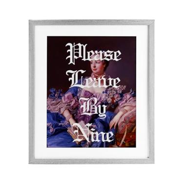 Imagem de Stupell Industries Please Leave By Nine Impressão emoldurada cinza sob vidro, design de Lil' Rue, 21 x 17