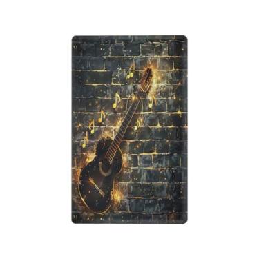Imagem de Wassud Placa de cobertura para interruptor de luz de guitarra preta, capas de tomada decorativas, placa de parede para tomadas elétricas em branco 11 x 6 cm