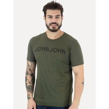 Imagem de Camiseta John John Masculina Logo Brush Verde Escuro-Masculino