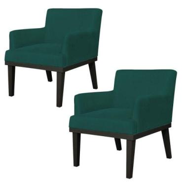 Imagem de Kit 02 Poltronas Beatriz Verde Musgo - LYAM DECOR