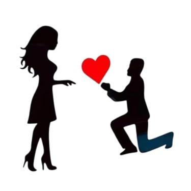 Imagem de JicSuXi Adesivo decorativo para carro com proposta de casamento, adesivo universal criativo para vidro traseiro.