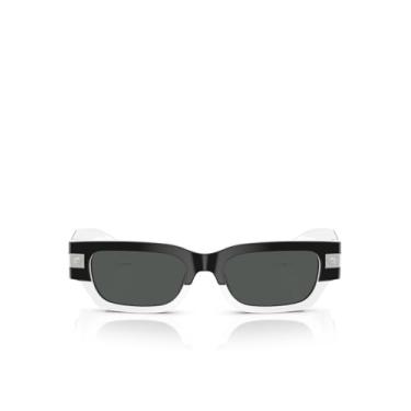 Imagem de Versace Óculos de sol masculino armação preta, lentes cinza escuro, 53 mm, Top preto/branco, XX-Large