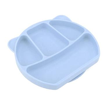 Imagem de aqxreight Prato de bebê de Silicone Dividido Com 3 Compartimentos Tigela Infantil Com Garfo e Colher para Jantar Amarelo Muito Mais Uma Nutrição A Lata de Jantar Tem Prato de bebê que Este Em Baby