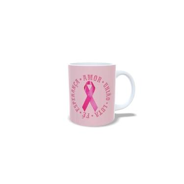Imagem de Caneca de Cerâmica 325ml Outubro Rosa, Tema Conscientização, Acabamento Brilhante, Resistente a Microondas, Reutilizável (1089)