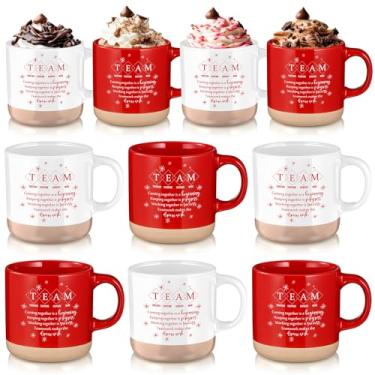 Imagem de Didaey 10 peças de presentes de equipe para funcionários canecas de café de cerâmica inspiradoras de Natal 368 g Copos de agradecimento para colega de trabalho, chefe de escritório, professor, 2 cores