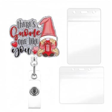 Imagem de YIHONGYUAN Carretel de crachá de dia dos namorados porta-crachá retrátil, clipes giratórios, carretéis engraçados, design de caixa de presente para mulheres, enfermeira, médica, professora, escritório