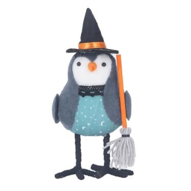 Imagem de CUOFYUNL Tecido de Mesa Ornamento de Pássaro Pegue Uma Vassoura Base Estável Tecido Bonito Estatueta de Pássaro Decoração