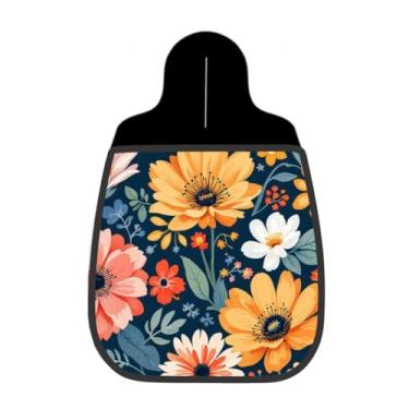 Imagem de Lixeira De Carro Organizador Lixinhocar Flor Grande Amarelo Fundo Marinho