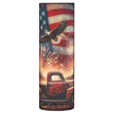Imagem de JUZIHAI Vaso de flores para caminhão Falcon Bandeira Americana 9,9 cm x 30 cm Cilindro de Plástico Moderno Vaso de Flores para Centro de Mesa de Casamento Decoração de Casa