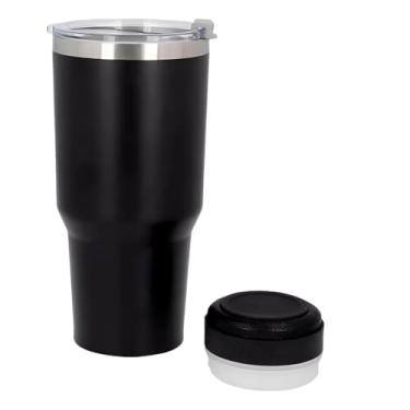 Imagem de Copo Térmico com Alto-Falante Bluetooth, Preto, Aço Inox, 900ml, 14 Horas Gelado, 12 Horas Quente, com Tampa, Canudo e Cabo USB