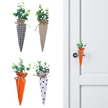 Imagem de Cenouras De Tecido Para Páscoa,4 Peças Decoração Sazonal para Secretária | Decoração para Cestos de Festas | para Estante de Livros, Sala de Estar, Quarto, Escritório e Parapeito da Janela