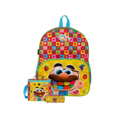 Imagem de Kit Escolar Mochila Costas + Lancheira + Estojo José Comilão
