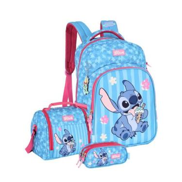 Imagem de Kit Lilo Stitch Angel Mochila Costas + Lancheira + Estojo T - Luxcel, 