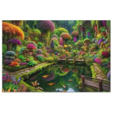 Imagem de Quebra-cabeças de jardim exótico, 500 peças, presentes de elefante branco, engraçado, divertido, família, brinquedo, arte