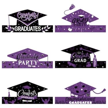 Imagem de Chapéu de Papel Tese Decoração Festa Temporada Formatura Acessórios Foto Prop Coroa Kits Artesanato DIY com Cores Ocultas Papelão 6UN Cordas