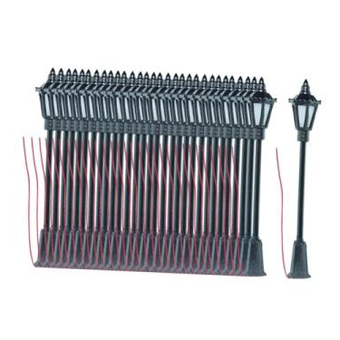 Imagem de Dynwave Poste de luz externo em miniatura na escala 1/87, acessórios de iluminação externa para projetos DIY, luminária para trens em miniatura na escala HO, 30 Unidades