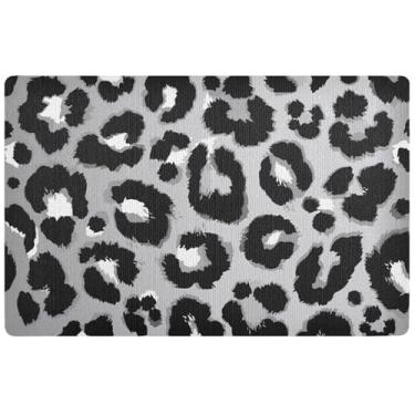 Imagem de TSENQUE Tapete de porta interno de leopardo personalizado fofo tapete de boas-vindas à prova d'água para porta da frente tapetes de entrada laváveis para dentro de casa 81 cm x 50 cm