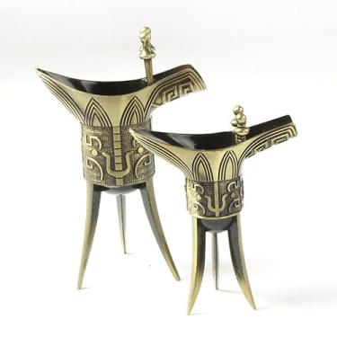 Imagem de 1 Taça de vinho triangular retrô bronze copo de vinho antigo imperador chinês copo de vinho