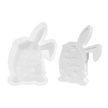 Imagem de Molde de coelhinho da Páscoa, moldes de silicone para velas – Molde epóxi para decoração de mesa, molde de fundição de resina de ovo de coelho, suprimentos para fabricação de velas de sabão
