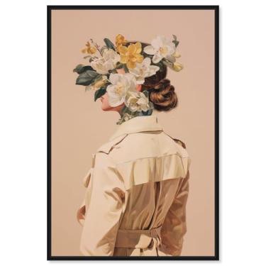 Imagem de Button Up to the Top Floral Canvas Print Floral Glam Wall Art por Art Remedy, moldura preta, 40,6 x 61 cm