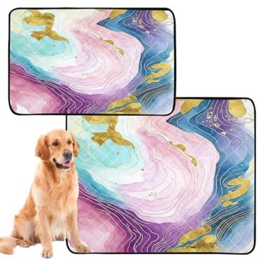 Imagem de CEBUGI Almofadas de xixi laváveis para cães, pacote com 3, almofadas impermeáveis para filhotes de cachorro, antiderrapante, à prova de vazamento, para cama de cercadinho, fundo abstrato