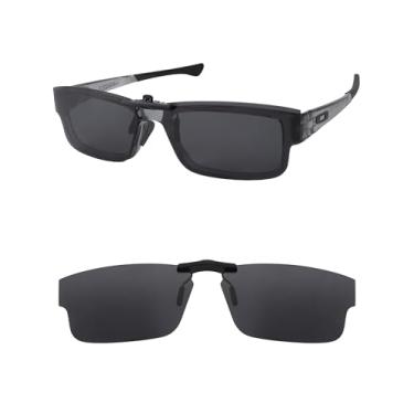 Imagem de HILEEN Óculos de sol polarizados com clipe para Oakley Airdrop OX8046 59 mm para homens e mulheres proteção UV, Preto, 59mm