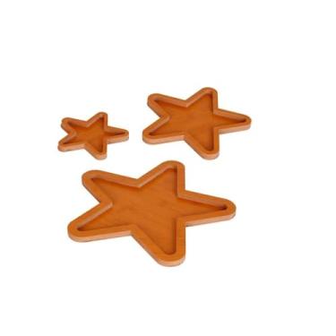 Imagem de Kit 3 Petisqueiras MDF Formato Estrela – Decoração Natalina em Madeira