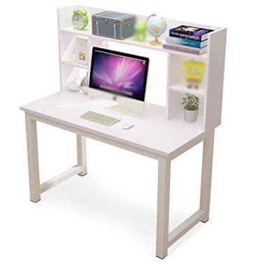 Imagem de Escrivaninha para computador, mesa de estudo grande para jogos, mesa para laptop, mesa de trabalho multiuso, para escritório em casa, 120 x 60 cm (branco 120 x 45 x 75 cm)
