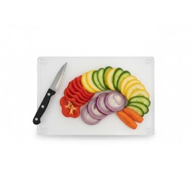 Imagem de Thirteen Chefs – Tábua de corte de acrílico pequena, 25,5 cm x 15,2 cm com pés de borracha, transparente – pode ser lavada na lava-louças e livre de BPA