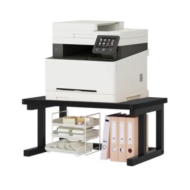 Imagem de WRITECRY Suporte para impressora de mesa, prateleira grande de 2 níveis de 49,7 x 38 cm, serve para impressora a laser 3D/scanner/máquina de fax, rack de armazenamento industrial para armazenamento de