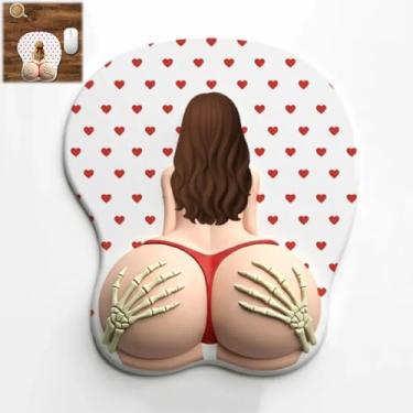 Imagem de Husband Property Tapete de mouse 3D com descanso de pulso, descanso de pulso ergonômico em gel, base de borracha antiderrapante, mouse de silicone macio para mesa de escritório, presente personalizado