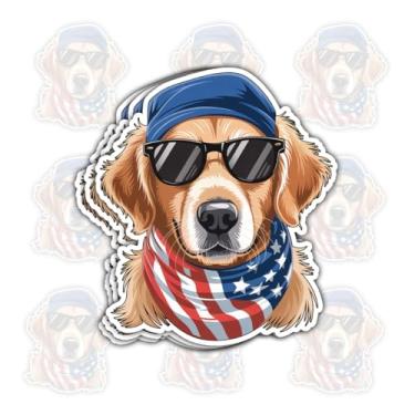 Imagem de 3 adesivos legais para cães Golden Retriever, óculos de sol, amantes de filhotes, decalque de vinil para homens, mulheres, adolescentes, donos de animais de estimação, laptop, garrafa de água, caderno