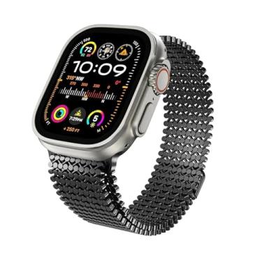 Imagem de HSPTR Pulseira para Apple Watch Ultra 2 1 de 49 mm, 46 mm, 45 mm, 44 mm, 40 mm, 41 mm e 42 mm, para IWatch séries 10, 9, 8, 7, 6, 5, 4 e Se (preta, S10-42 mm)