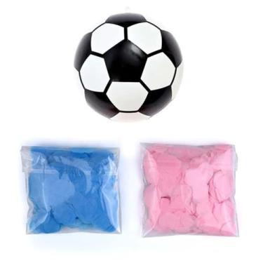 Imagem de Bola de Futebol para Revelação do Gênero Bebê Jogo Interativo com Polvilho Milho ou Restos Papel Glitter Artigos Festa Presente Pequeno Criativo Surpr