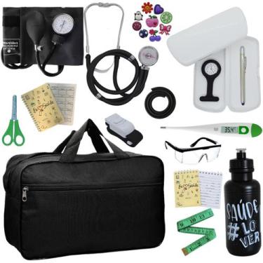 Imagem de Kit Enfermagem Top Cores Premium Completo Estagio Estetoscopio Aparelh