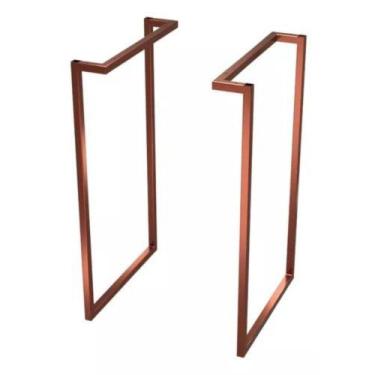 Imagem de Kit 2 Pés Base Mesa Aparador 30cm em Aço - - Casa Donne, Cobre